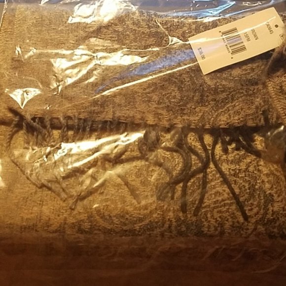 Cejon Ombre Luxurious Fringe Brown Italian Scarf - Picture 3 of 3